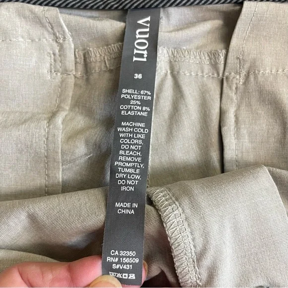 Vuori Aim khaki golf & travel pants for men 36 - Picture 9 of 12